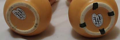 A pair of salmon colored pottery vases/Japan