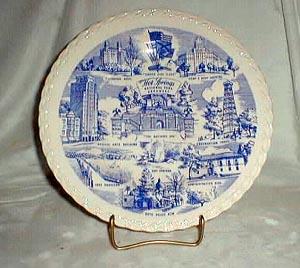 Vernon Kilns Souvenir plate Hot springs