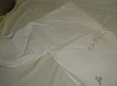 Hand Embroidered Tablecloth Cover or Holder