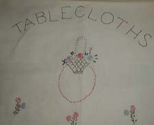 Hand Embroidered Tablecloth Cover or Holder