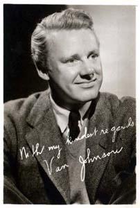 Photo of Van Johnson,reads: With my kindest regards Van Johnson