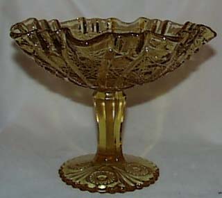 Yellow Glass ruffled compote,Fenton?