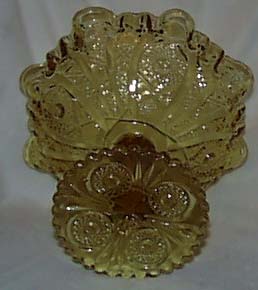 Yellow Glass ruffled compote,Fenton?