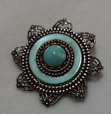 Silver and Faux Turquoise Pin