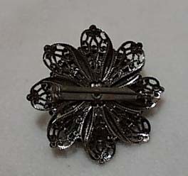 Silver and Faux Turquoise Pin