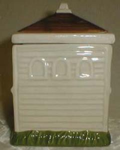 Spice ceramic jar in shape of victorian house