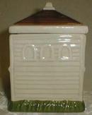 Spice ceramic jar in shape of victorian house