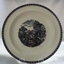 Wedgwood Eturia Greek scene black/white plate