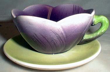Lefton Tulip cup with attached saucer