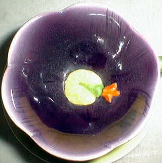 Lefton Tulip cup with attached saucer