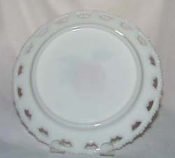 Kemple Milk glass Plate with H.P. peach