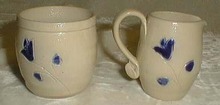 Williamsburg Pottery mini pitcher & crock