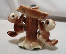Ceramic Squirrels Hang On Tree Stump S & P