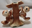 Ceramic Squirrels Hang On Tree Stump S & P