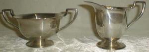 T&T #46 Creamer & Sugar, silverplated