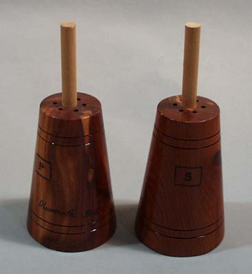 Cedar Wood Churn Salt & Pepper Shakers