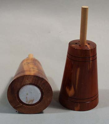 Cedar Wood Churn Salt & Pepper Shakers