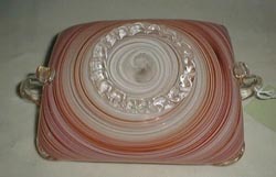 Bowl, Orange/Red/White Swirl Striped