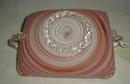 Bowl, Orange/Red/White Swirl Striped