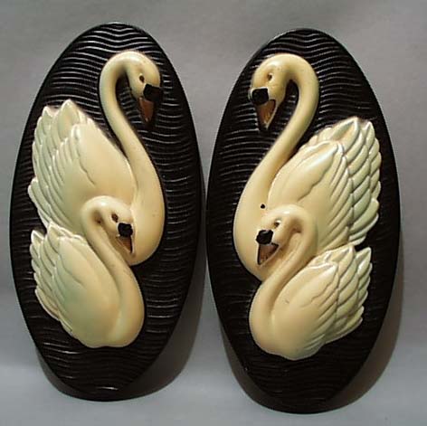 Miller Studio 1965 Swan Plaster Wall Plaques