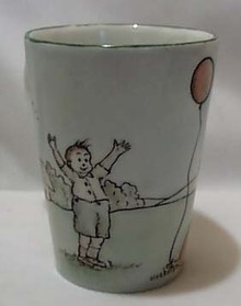 Heinrich porcelain hp boy & dog mug