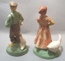Dutch Couple With Geese Milk Glaze Wash