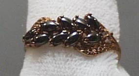 Black Gem Stone & Crystal Ring
