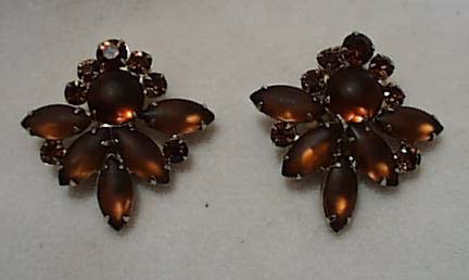Amber Glass Clip Earrings