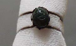 Green Gem Stone in Silver Tone