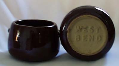 Pair of West Bend individual bean crocks