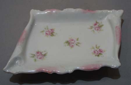 Carlsbad Austria Pink Rose Soap Dish