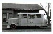 UP Inspector Car #B-42 RR Train Photo. Subject UP Insp. Car B-42, Location Callaway, NE. 1957