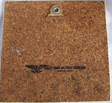 Currier & Ives Tea tile marked Valley Bank