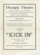 Olympic Theatre program of Kick In by Mack 1915