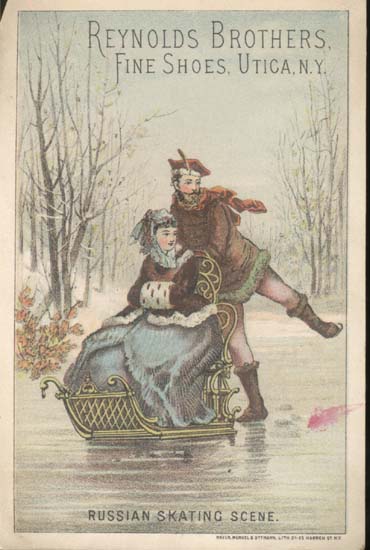 Shoes Trade card, 1880 , Reynolds Brothers,NY