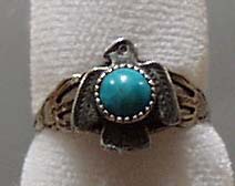Turquoise & SS Eagle Ring