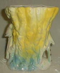 Blue Jay in pink & blue, luster planter/vase