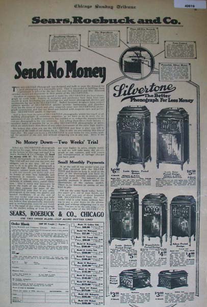 Silvertone Console Phonographs 1920 ad