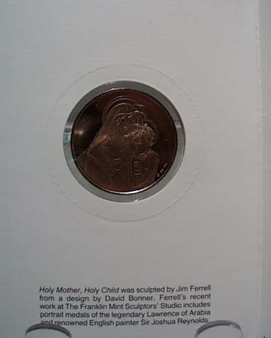 1989 Franklin Mint Christmas Coin Holy Mother