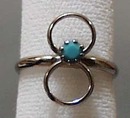 Simulated Turquoise Silver Tone Ring