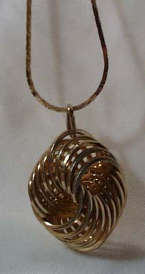 Entwined Wire Gold Tone Pendant
