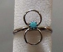 Simulated Turquoise Silver Tone Ring