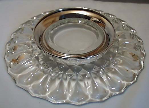 Silver Plated Bottom On Crystal Tray