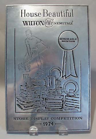 Wilton Pewter Store Award 1974