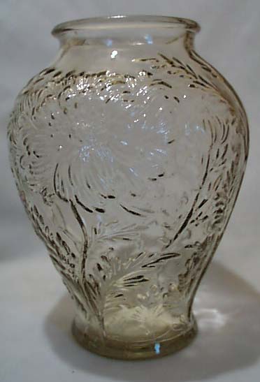 Mum Pressed Glass Vase Old