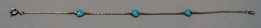Faux Turquoise and Gold Tone Bracelet