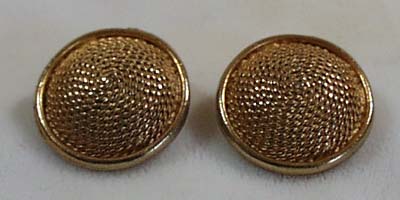 Lisner Goldtone Dome Like Earrings