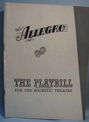 1948 Allegro Playbill For Majestic Theatre