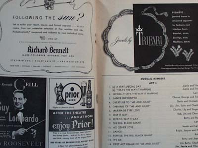Playbill 1953 Me and Juliet Rodgers & Hammer