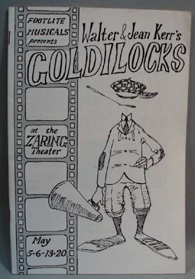 1960's Playbill Footlite Musicals Goldilocks